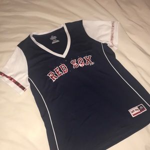 Red Sox Jersey style V-neck T-shirt